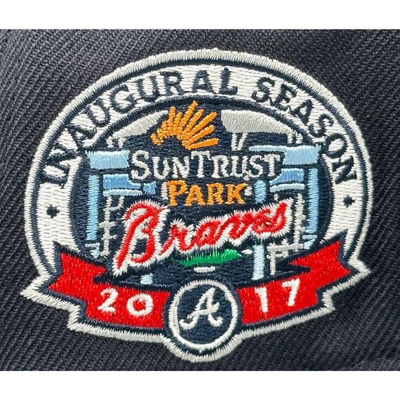 New Era 59Fifty Fitted Atlanta Braves 2017 Inaugural Season Men's‎ Sz 7-3/4 - Picture 5 of 9